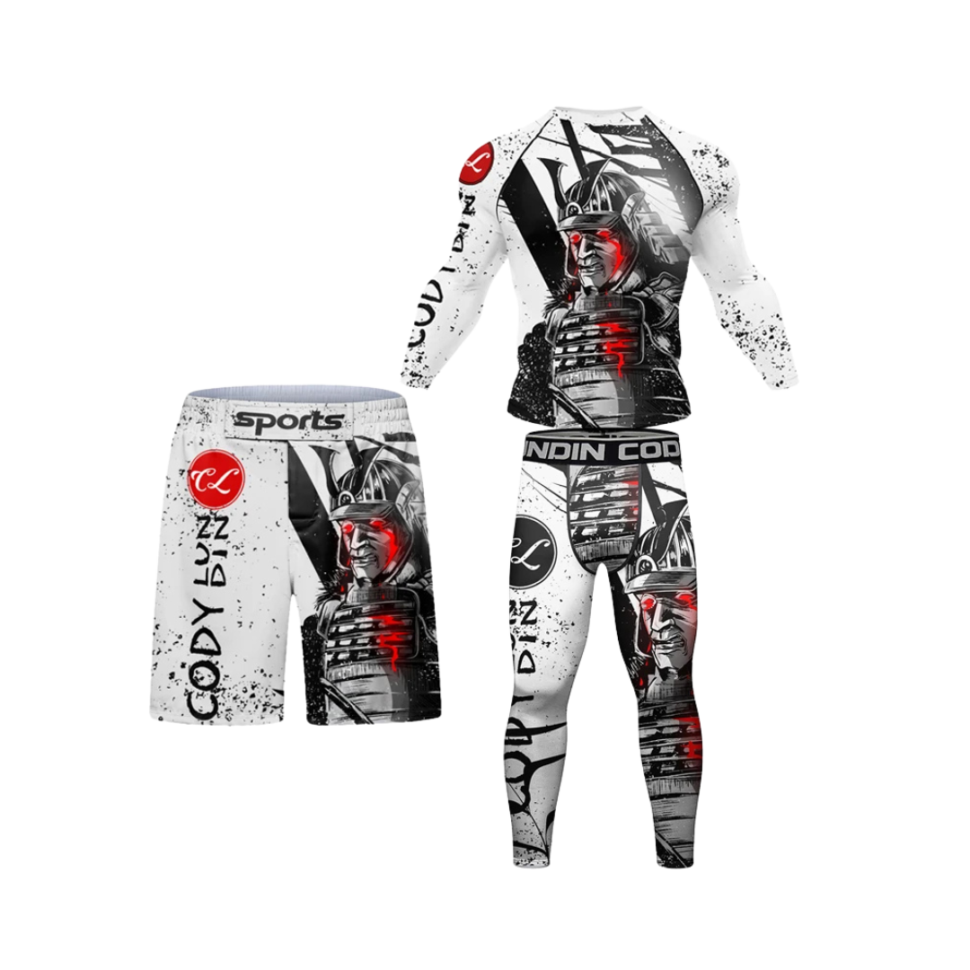 Conjunto Rash. Manga Larga + Pantalón + Short Samurái