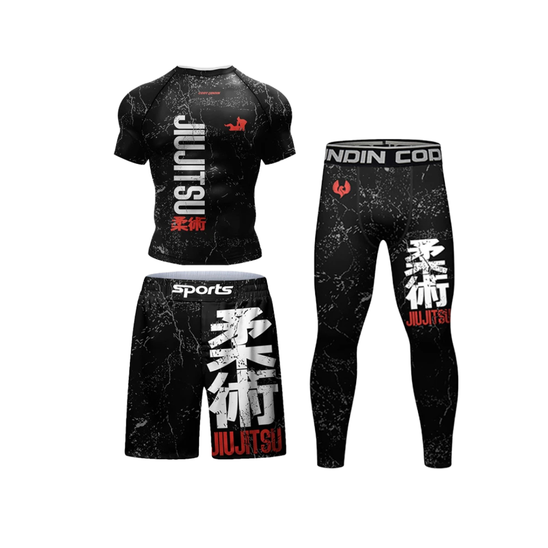 Conjunto Rash. + Pantalón + Short Jiujitsu
