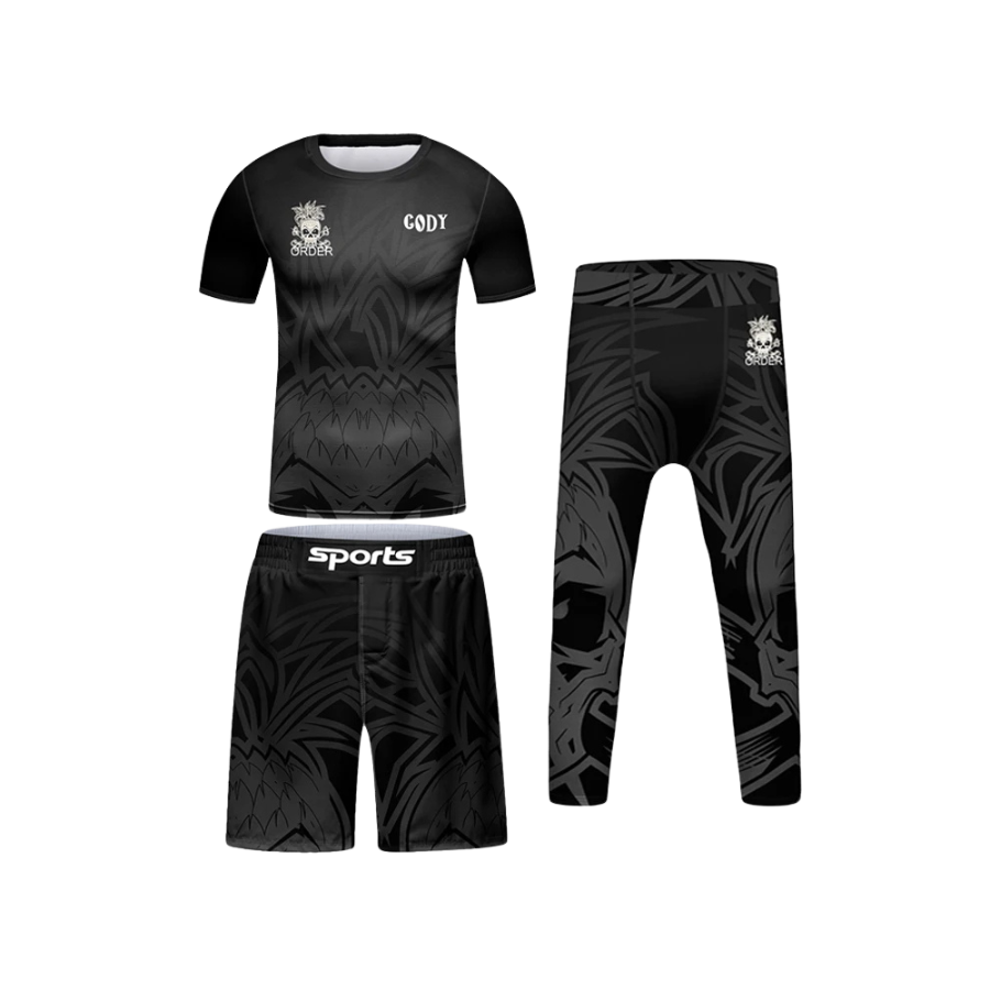 Rashguard + Short + Pantalón Black - Kids