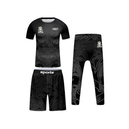 Rashguard + Short + Pantalón Black - Kids