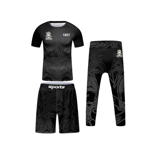 Rashguard + Short + Pantalón Black - Kids