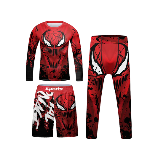 Rashguard Manga Larga + Short + Pantalón Carnage - Kids