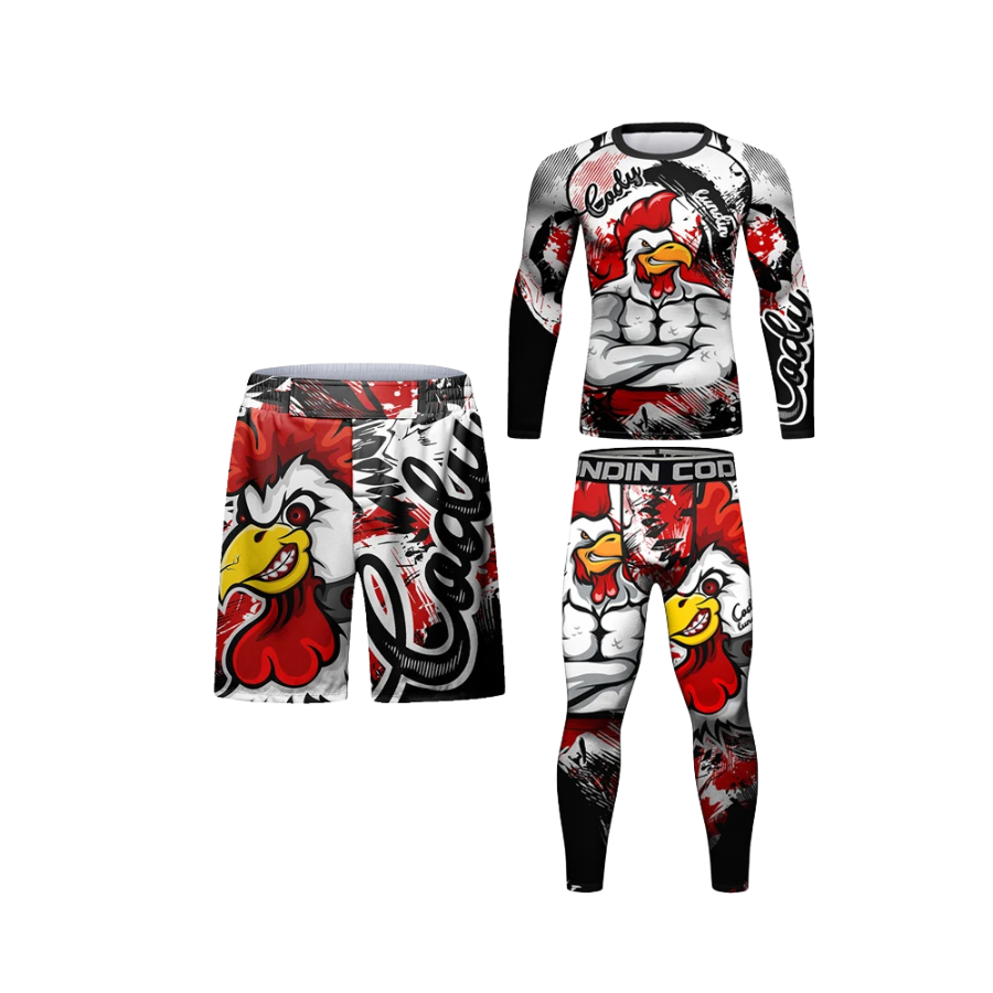 Rashguard Manga Larga + Pantalón + Short Chicken