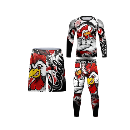 Rashguard Manga Larga + Pantalón + Short Chicken
