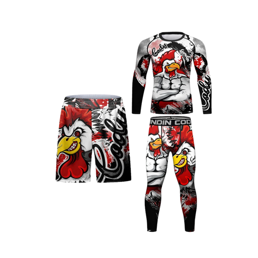 Rashguard Manga Larga + Pantalón + Short Chicken