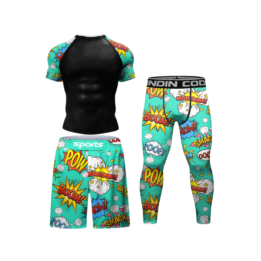 Conjunto Rash. + Pantalón + Short Jiujitsu Comic