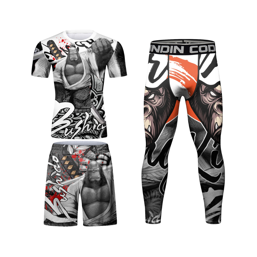 Conjunto Rash. + Pantalón + Short Jiujitsu Gorila