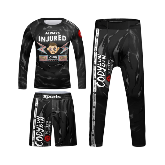 Rashguard Manga Larga + Short + Pantalón Injured - Kids