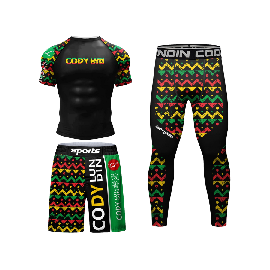 Conjunto Rash. + Pantalón + Short Jiujitsu Marley