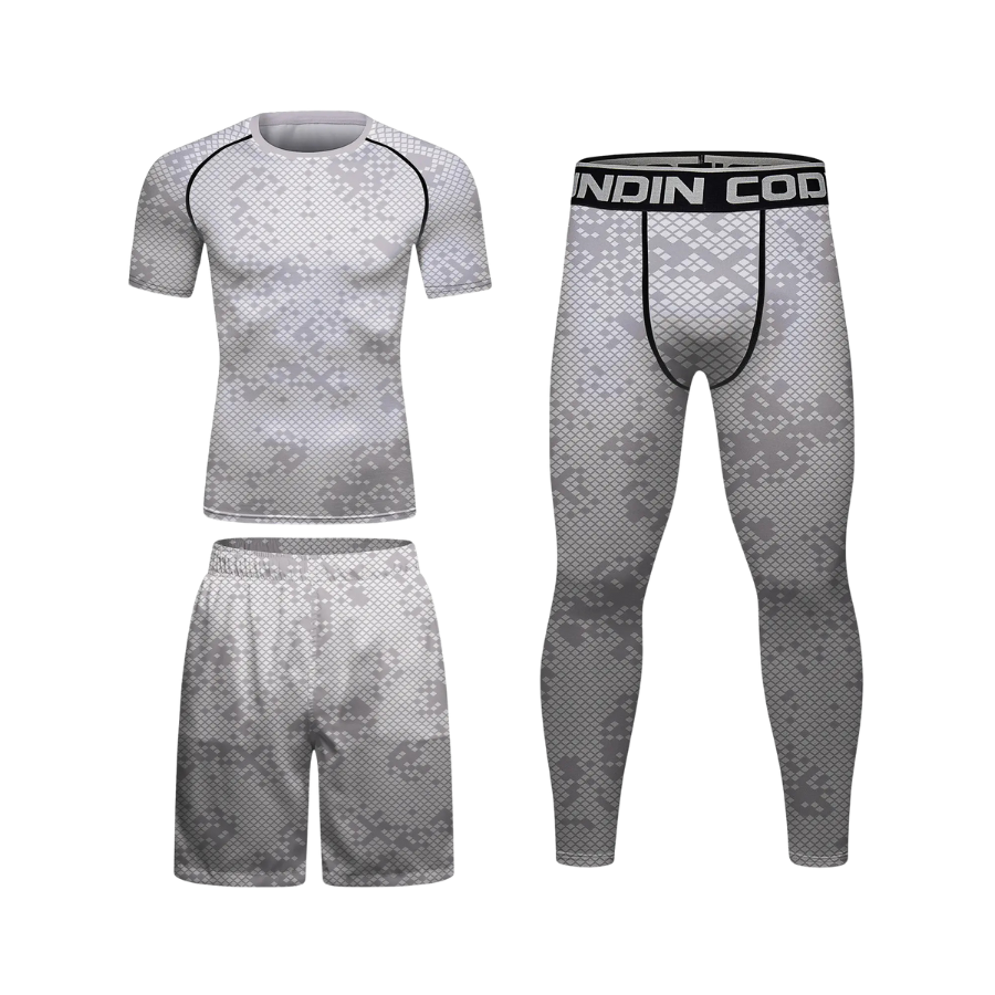 Rashguard + Pantalón + Short Militar Blanco