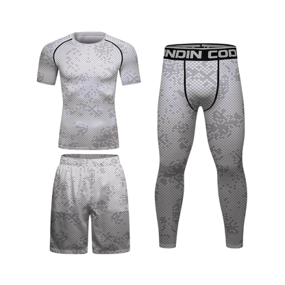 Rashguard + Pantalón + Short Militar Blanco