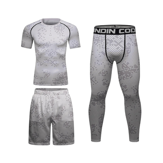 Rashguard + Pantalón + Short Militar Blanco