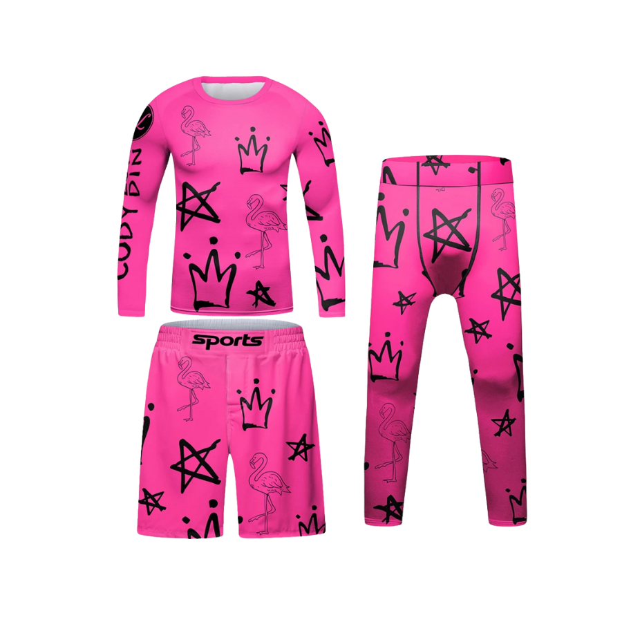 Rashguard Manga Larga + Short + Pantalón Pinki - Kids