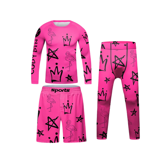 Rashguard Manga Larga + Short + Pantalón Pinki - Kids