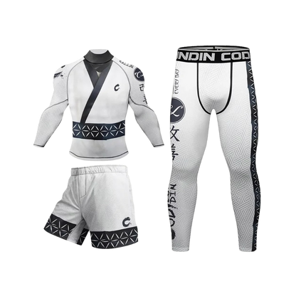 Conjunto Rash. Manga Larga + Pantalón + Short Jiujitsu Roshi
