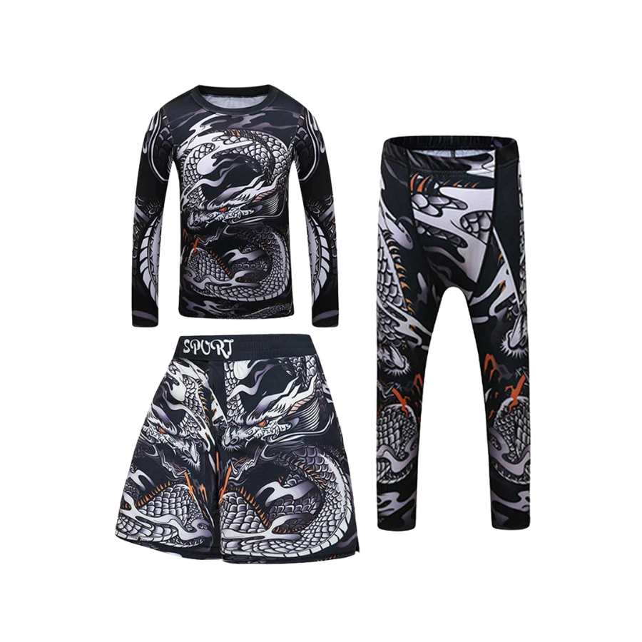 Rashguard Manga Larga + Short + Pantalón Snake - Kids