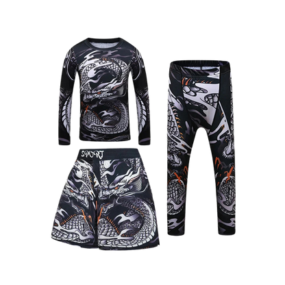 Rashguard Manga Larga + Short + Pantalón Snake - Kids