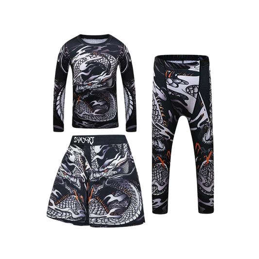 Rashguard Manga Larga + Short + Pantalón Snake - Kids
