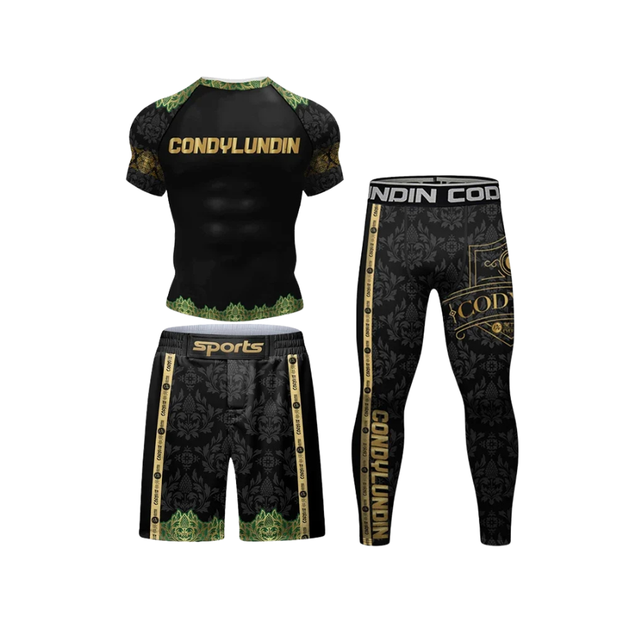 Conjunto Rash. + Pantalón + Short Jiujitsu Venom