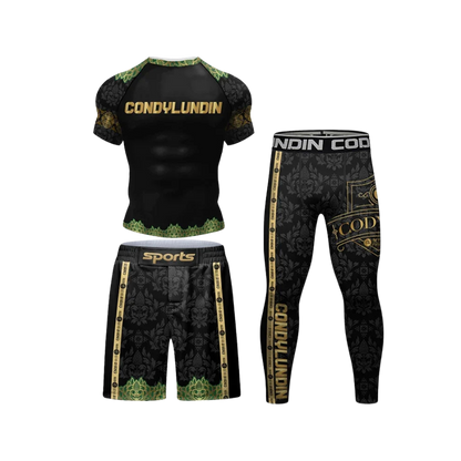 Conjunto Rash. + Pantalón + Short Jiujitsu Venom