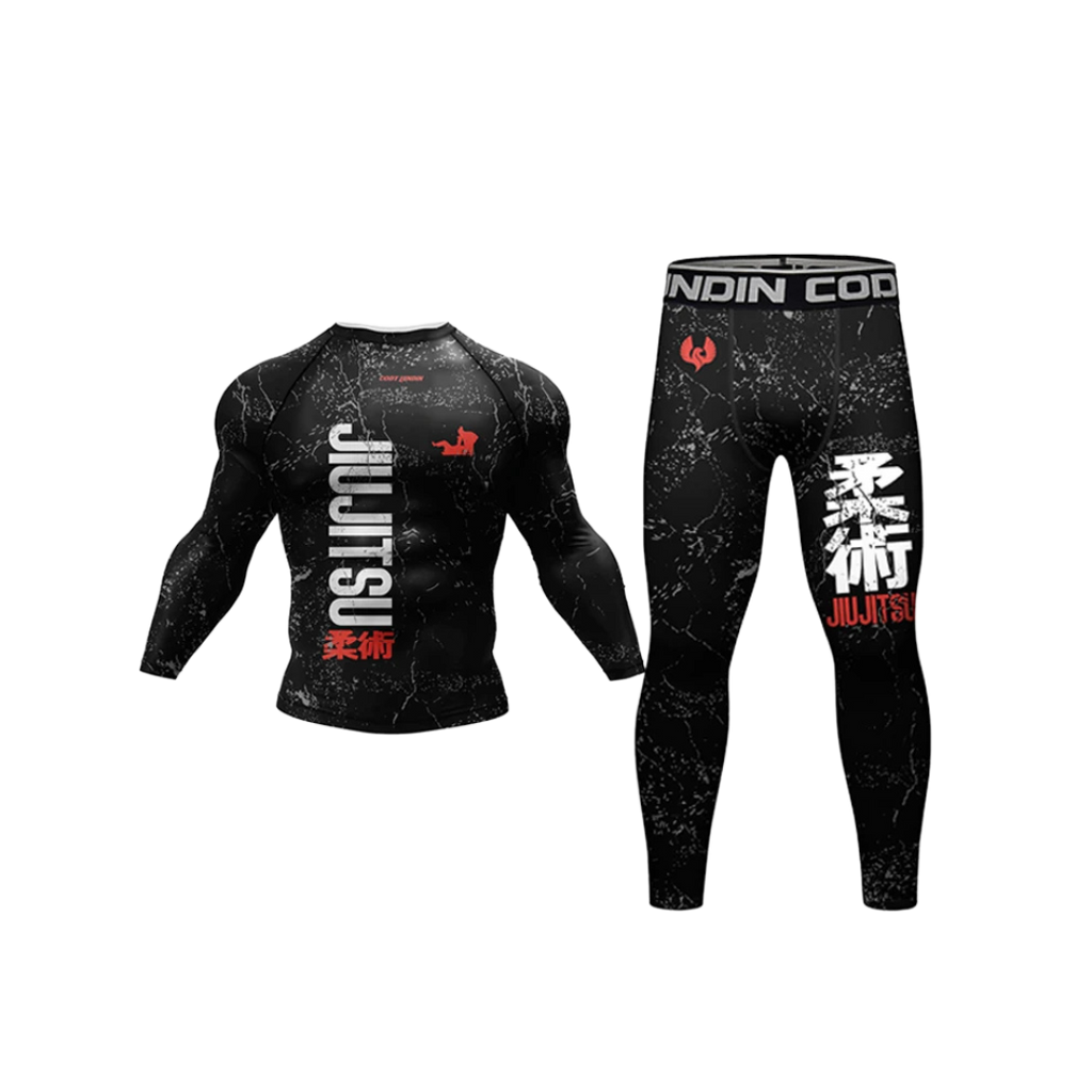 Conjunto Rash. Manga Larga + Pantalón Jiujitsu