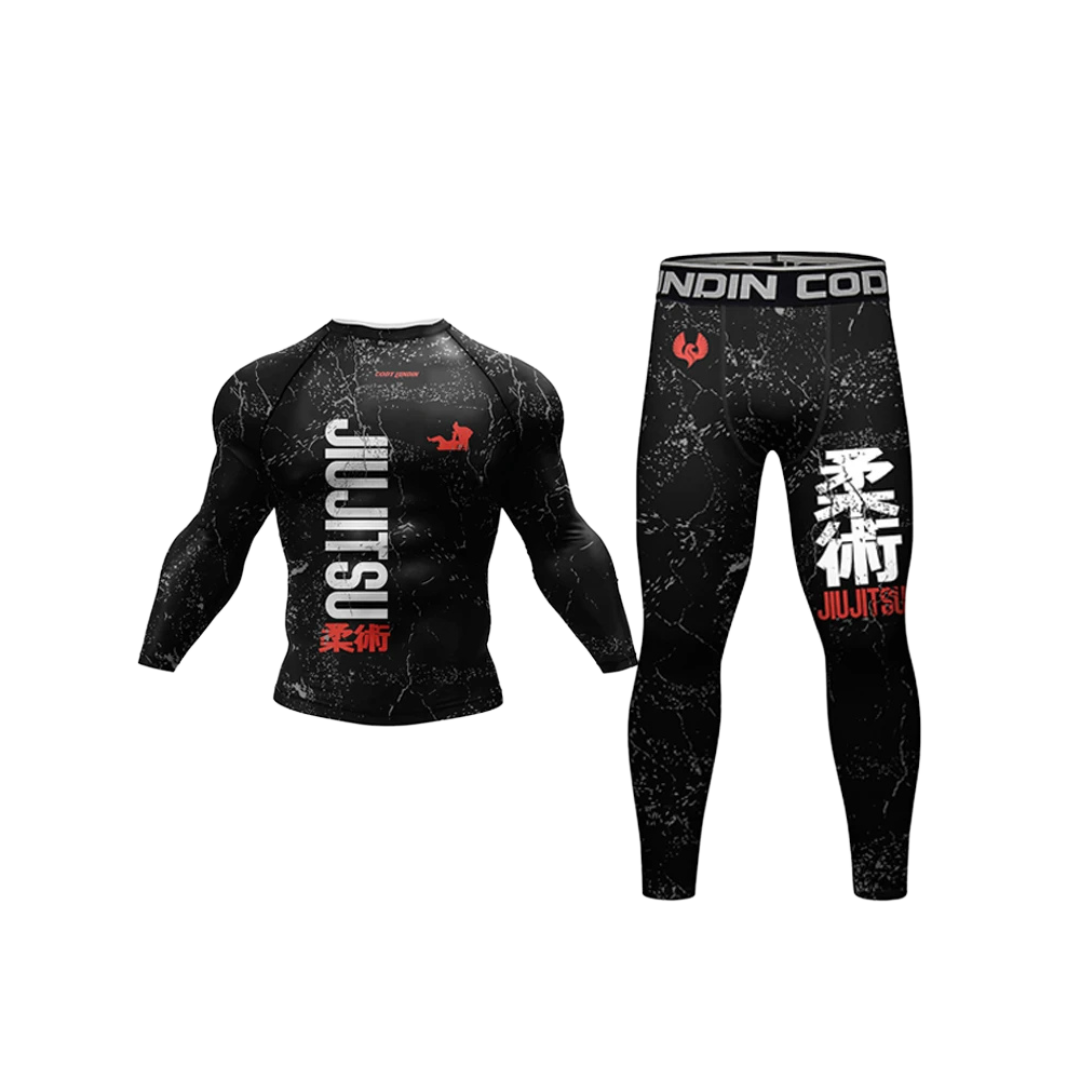 Conjunto Rash. Manga Larga + Pantalón Jiujitsu