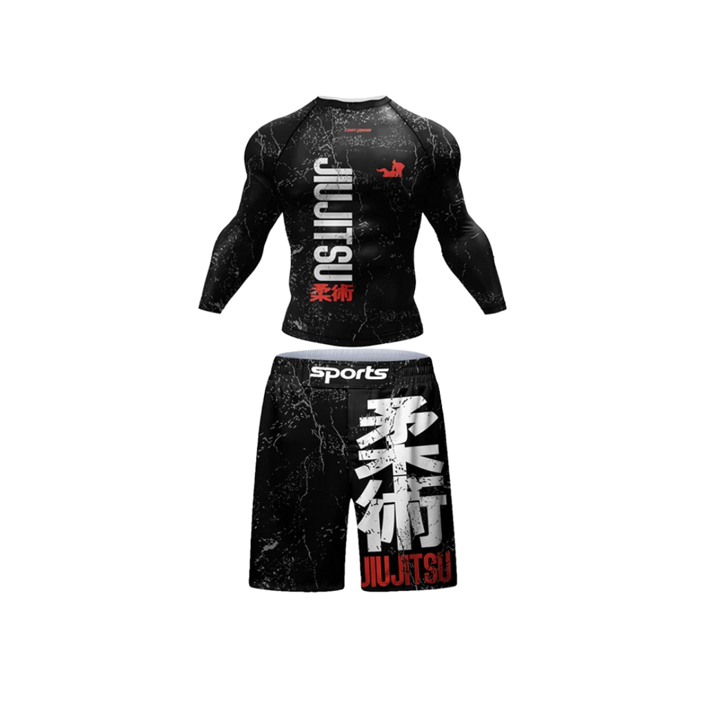 Conjunto Rash. Manga Larga + Short Jiujitsu
