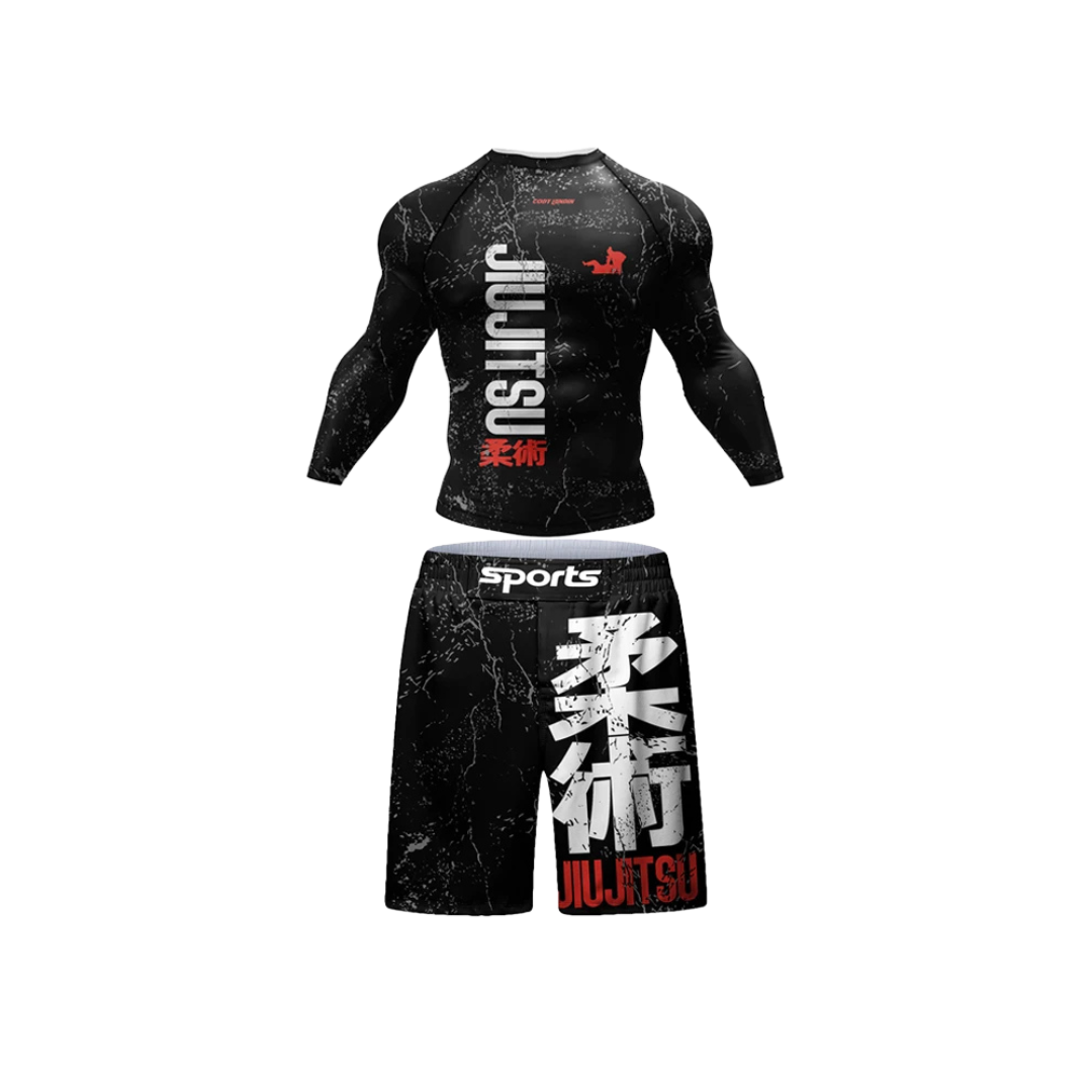Conjunto Rash. Manga Larga + Short Jiujitsu