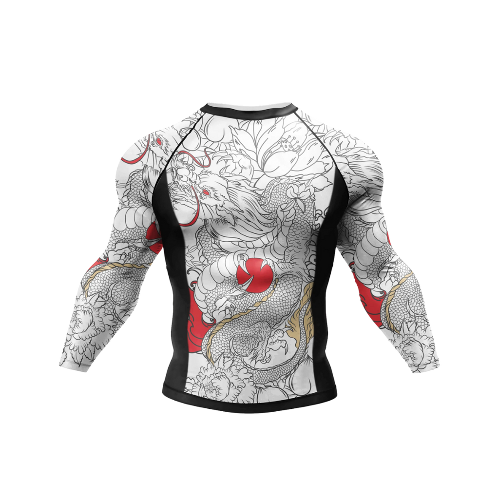 Rashguard Jiujitsu Dragón Blanco Manga Larga