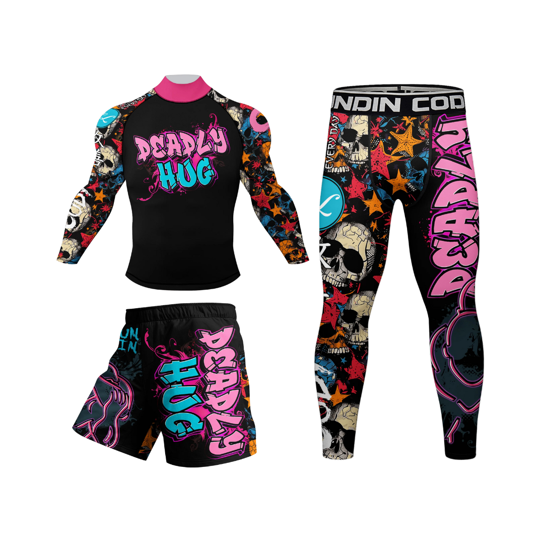 Rash Guard Set. Long Sleeve + Pants + Deadly Hug Shorts – La Casa del ...