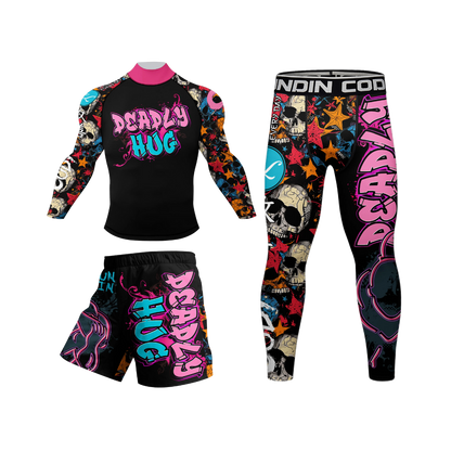 Conjunto Rash. Manga Larda + Pantalón + Short Deadly Hug