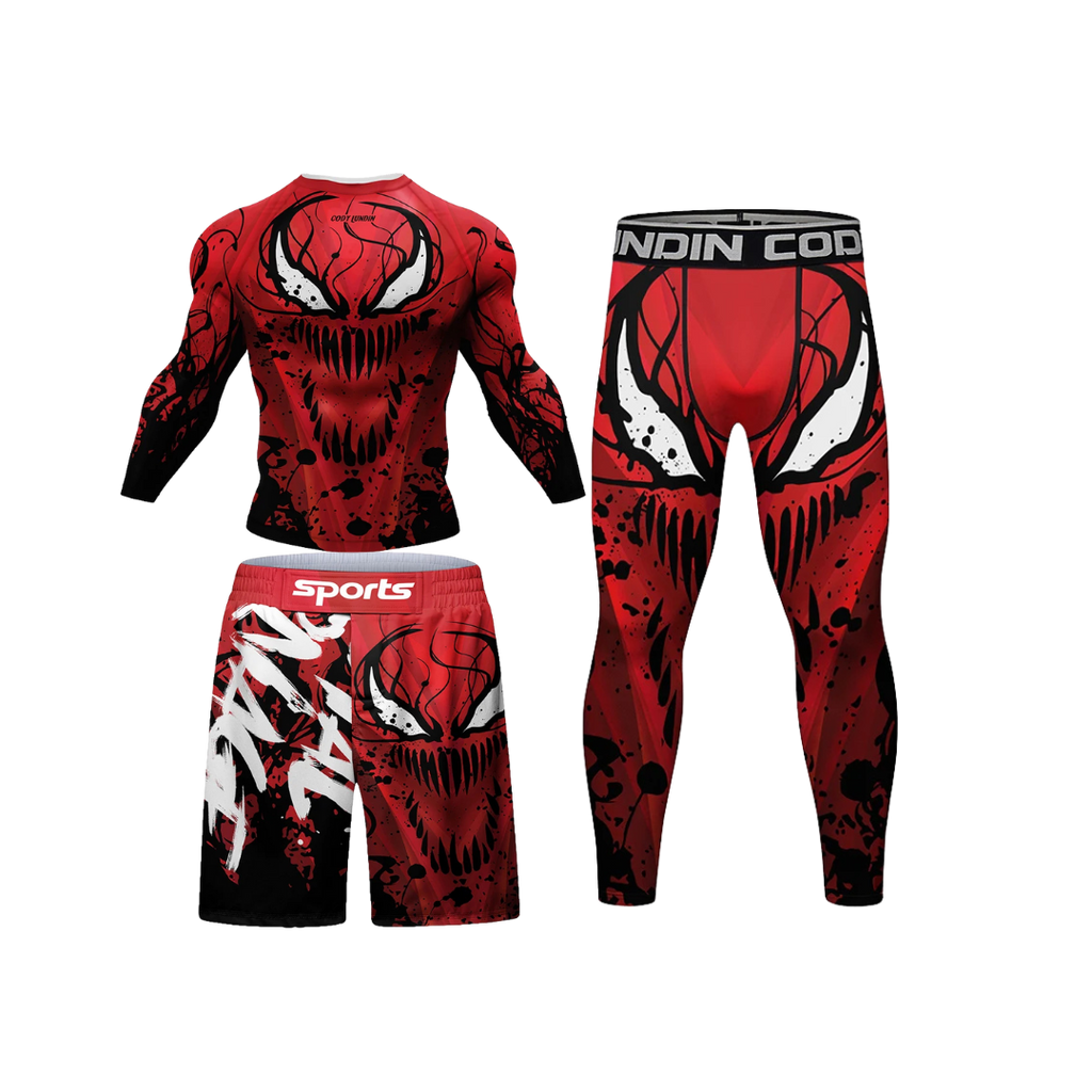Conjunto Rash. Manga Larga + Pantalón + Short Carnage