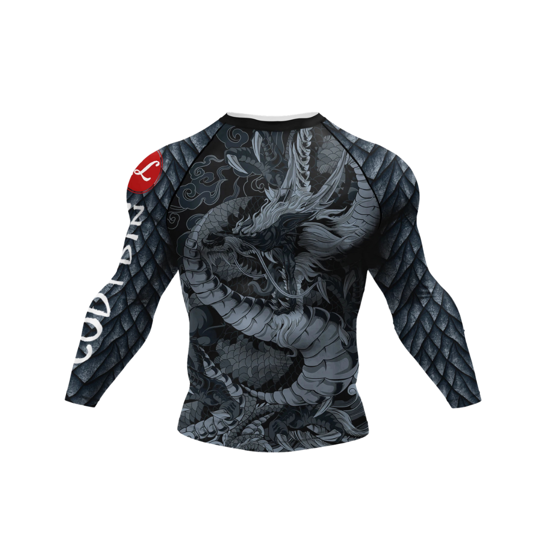 Conjunto Rash. Manga Larga + Pantalón + Short Jiujitsu Dragón