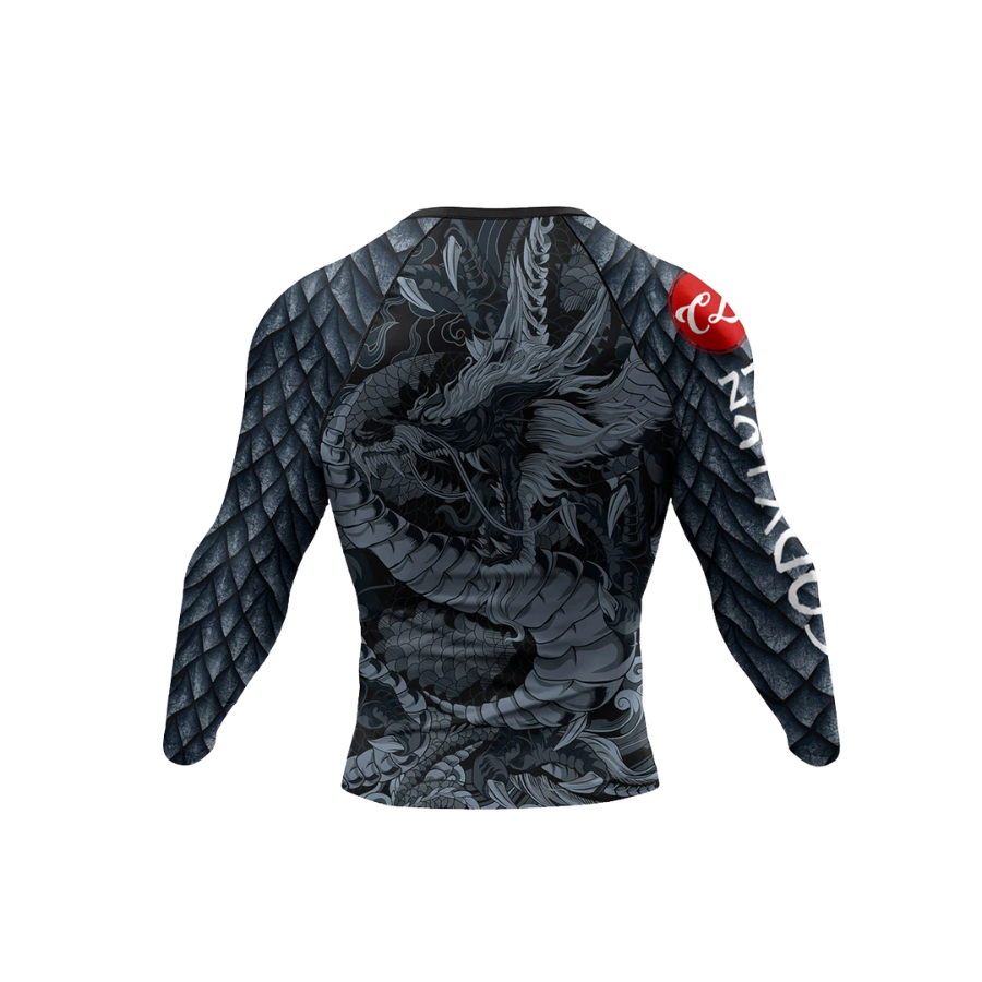 Conjunto Rash. Manga Larga + Pantalón + Short Jiujitsu Dragón