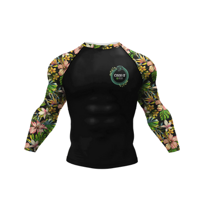 Conjunto Rash. Manga Larga + Pantalón + Short Jiujitsu Flores