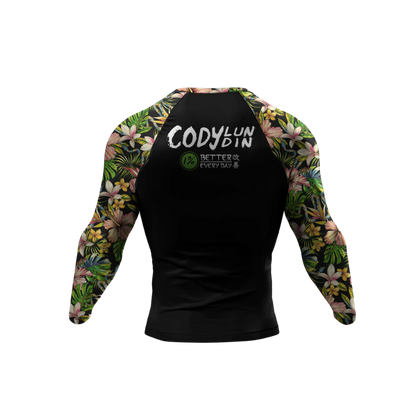 Conjunto Rash. Manga Larga + Pantalón + Short Jiujitsu Flores
