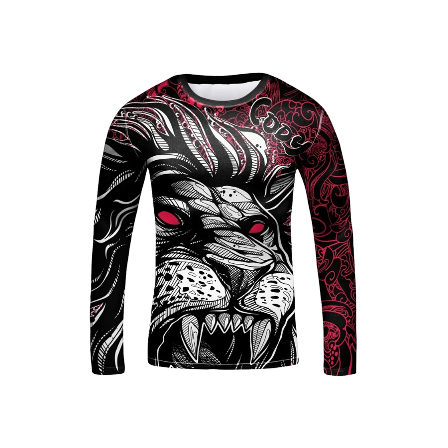 Rashguard Manga Larga + Short León Rojo - Kids
