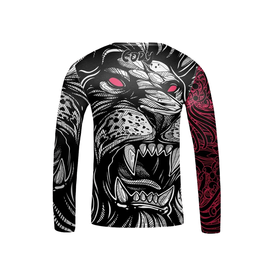 Rashguard Manga Larga + Short León Rojo - Kids