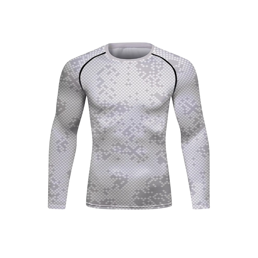 Rashguard Manga Larga + Pantalón + Short Militar Blanco