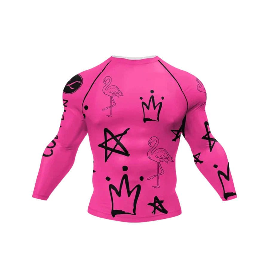 Conjunto Rash. Manga Larga + Pantalón + Short Jiujitsu Pinki