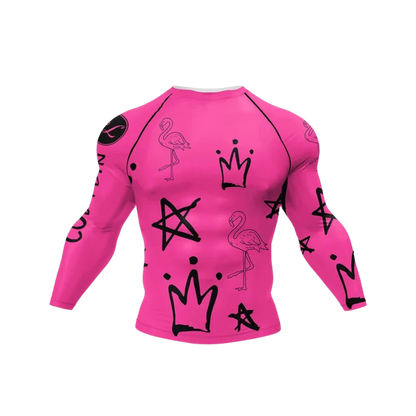 Conjunto Rash. Manga Larga + Pantalón + Short Jiujitsu Pinki