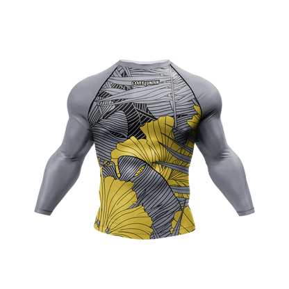 Conjunto Rash. Manga Larga + Pantalón + Short Jiujitsu Yellow Lotus