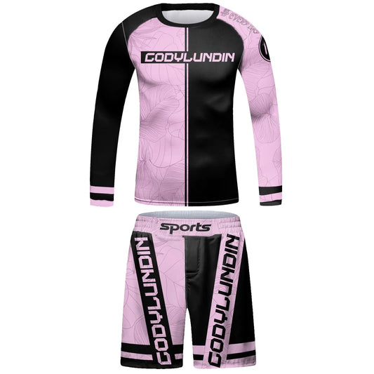 Rashguard Manga Larga + Short Rosa Letal - Kids