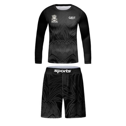 Rashguard Manga Larga + Short Black - Kids