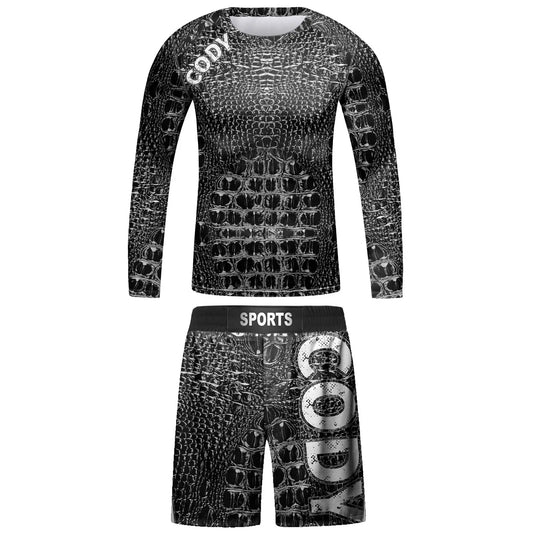 Rashguard Manga Larga + Short Black Snake - Kids